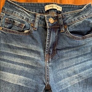 Indigo Rein raw hem jeans